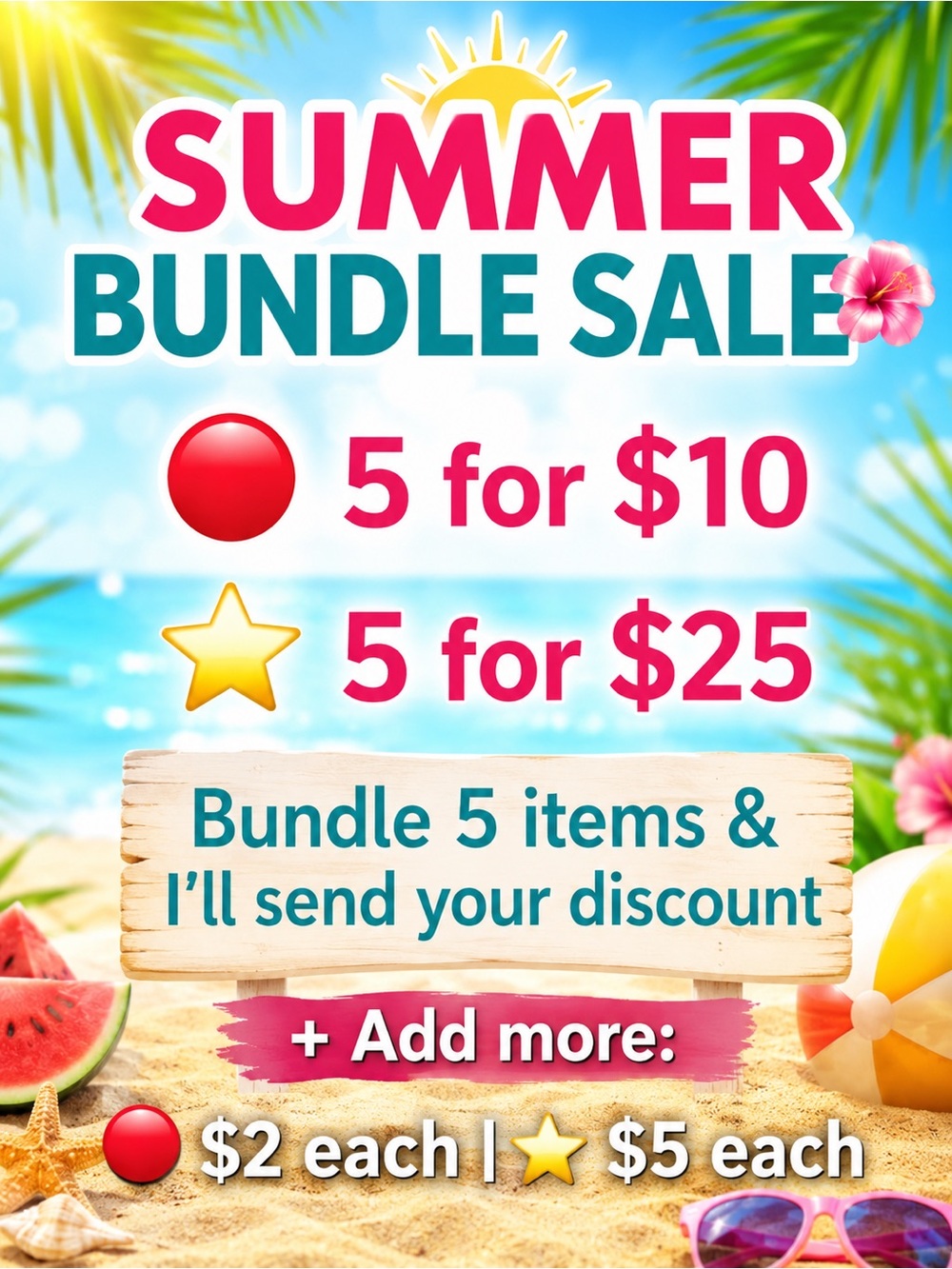 🔴 5 for $10 | ⭐️ 5 for $25 — bundle & save!